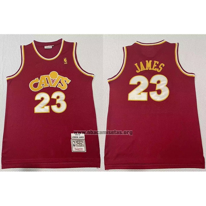 Camiseta Cleveland Cavaliers LeBron James NO 23 Mitchell & Ness 2015-16 Rojo